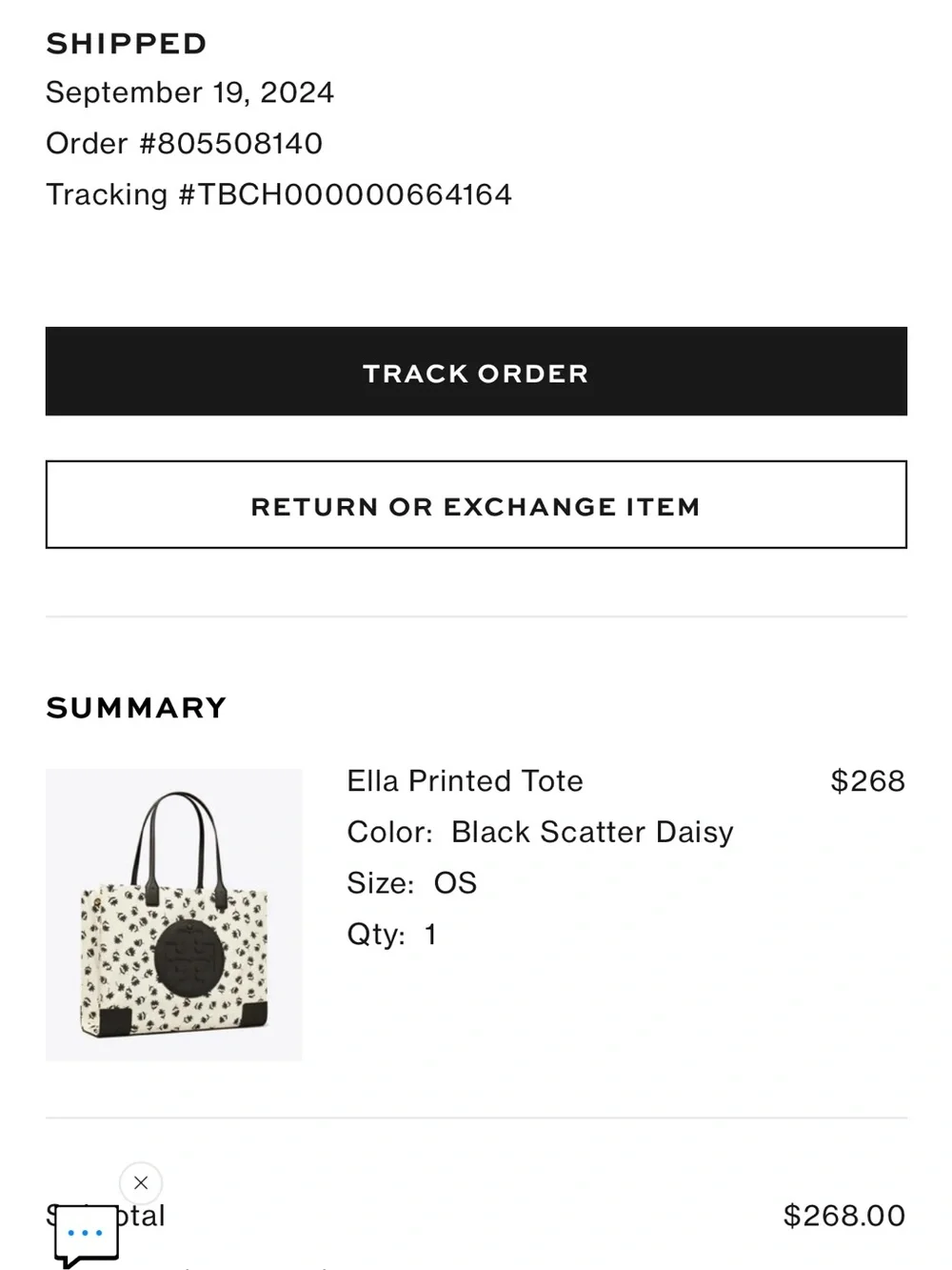 Tory Burch Black & White Floral Logo Tote
